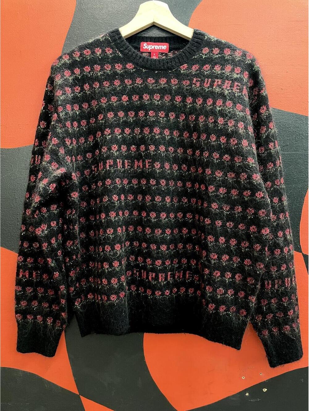 Supreme flowers metallic aw25 rose sweater mohair blend